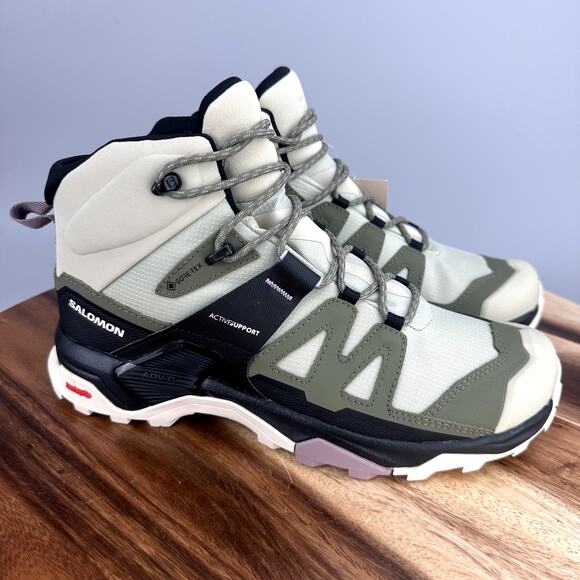 Salomon X Ultra 4 Mid GTX Gore-Tex Hiking Boots Women's Size 9 Alfafa Green - Picture 1 of 7